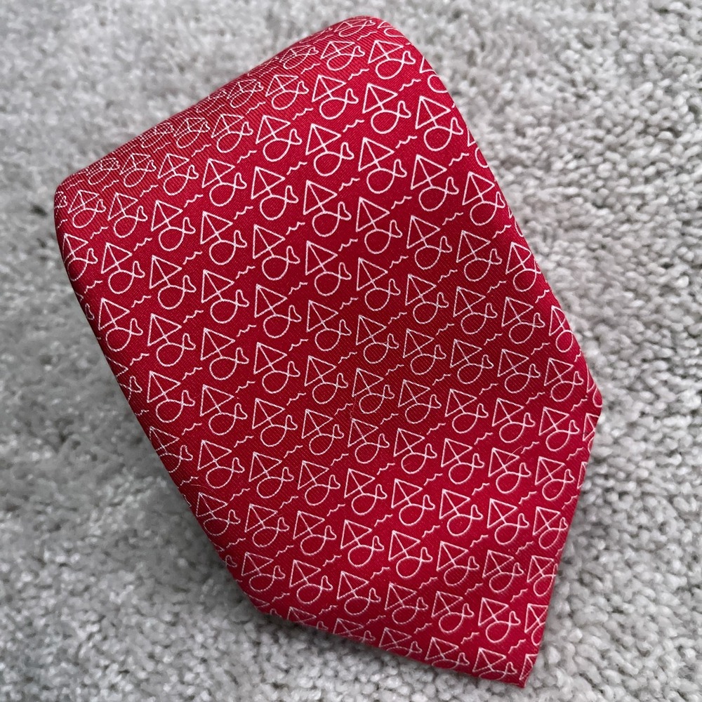 Vineyard Vines Neck Tie Red Fish Sailing Print Silk Preppy Yacht‎ Mens Business